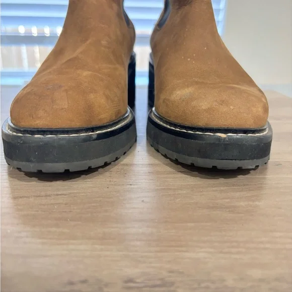 Women’s Madewell Carina Platform Tan Heeled Chelsea Boots - Picture 8 of 16